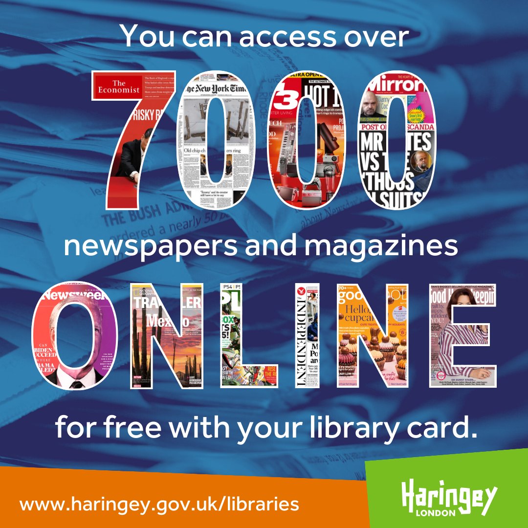 📰 There are a wide range of newspapers and magazines available online for free to Haringey library card holders. Visit our website to find out more about this and other digital library services: new.haringey.gov.uk/libraries/eboo…