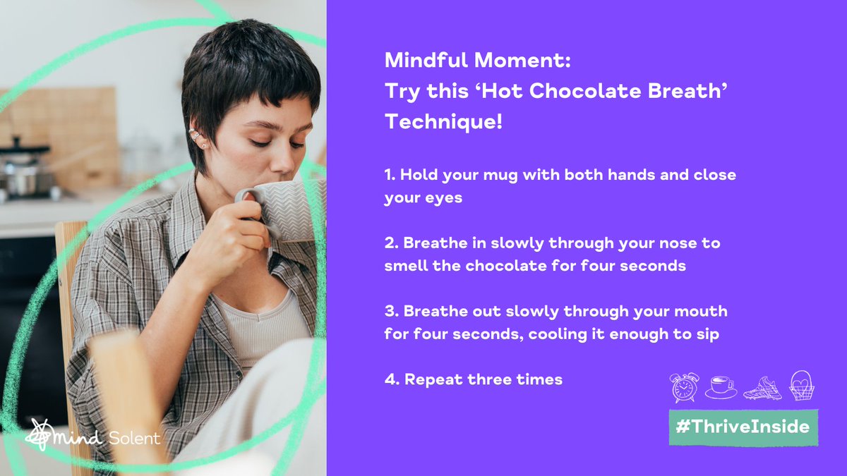 Do you have 5 minutes? Try this 'Hot Chocolate Breath' technique to take a mindful moment to yourself. Give this a try with your favourite hot drink when you are feeling lost and need that pick-me-up. For more tips about how you can #ThriveInside, visit: bit.ly/4bc62pF