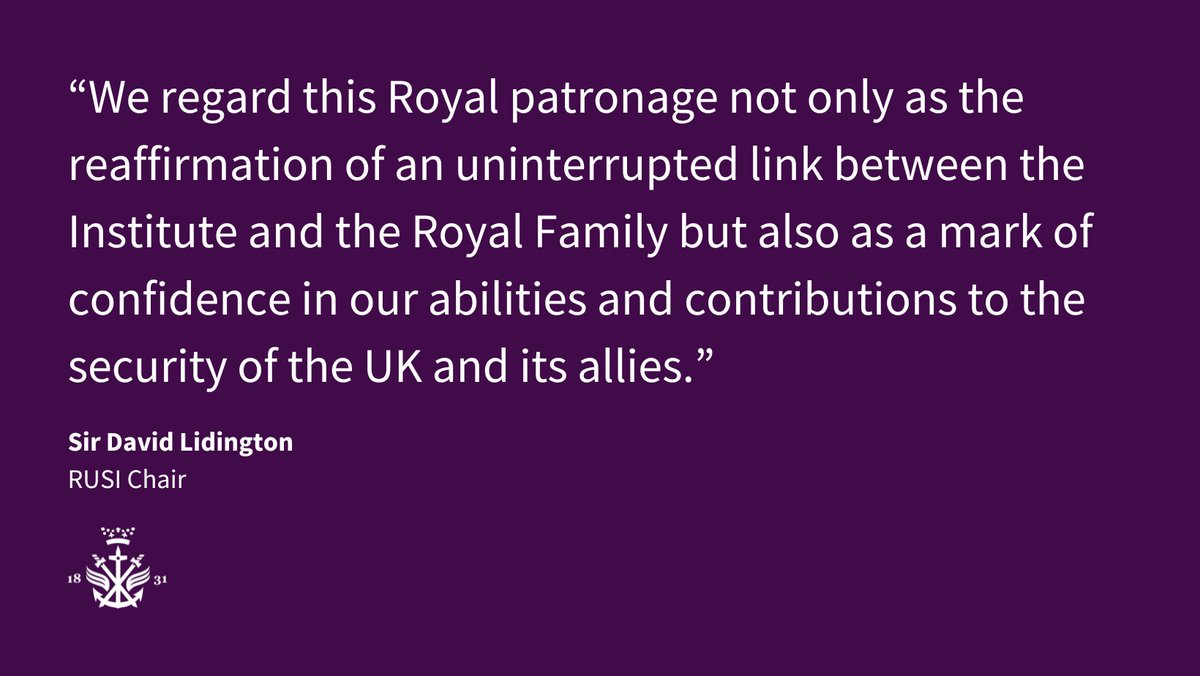 It is a great honour to announce that His Majesty The King (@RoyalFamily) has agreed to become RUSI's new Patron. Visit our website to find out more about this news and our history: bit.ly/4bNkEfh