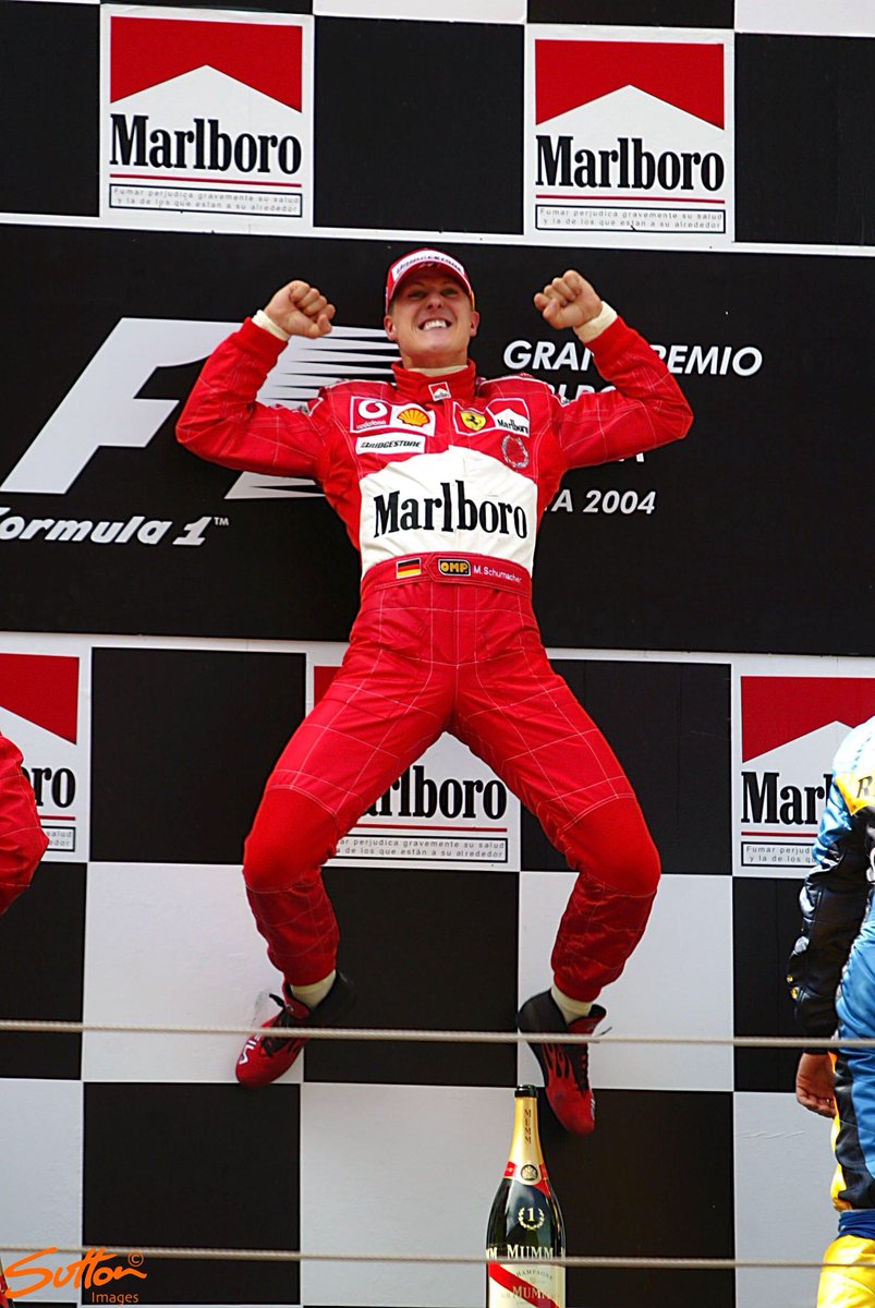 9th May, 2004: Michael Schumacher claims his fifth consecutive victory of the season at the Spanish Grand Prix. This was also his 200th race start and 75th victory! #F1

@CrystalRacing @ScuderiaFerrari
#Formula1 #FormulaOne #SpainGP
#KeepFightingMichael #Schumacher