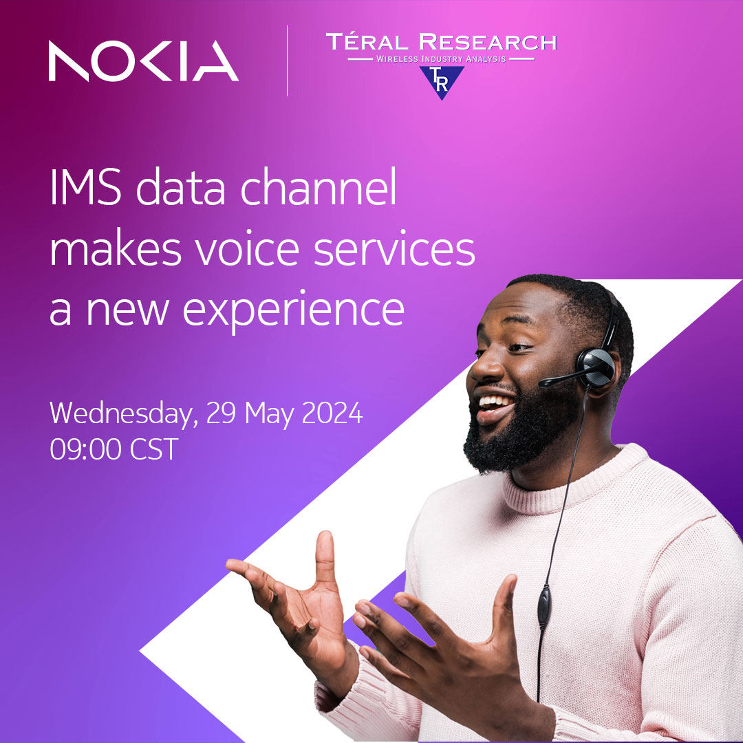 Ready to take your voice services to the next level? Join our webinar, where Téral research analyst Stelyana Baleva and Nokia expert Tracy Coutre dive into the game-changing #IMSDataChannel technology. ✍️ Register now: nokia.ly/3JQtDjE #5GCore #IMSDC