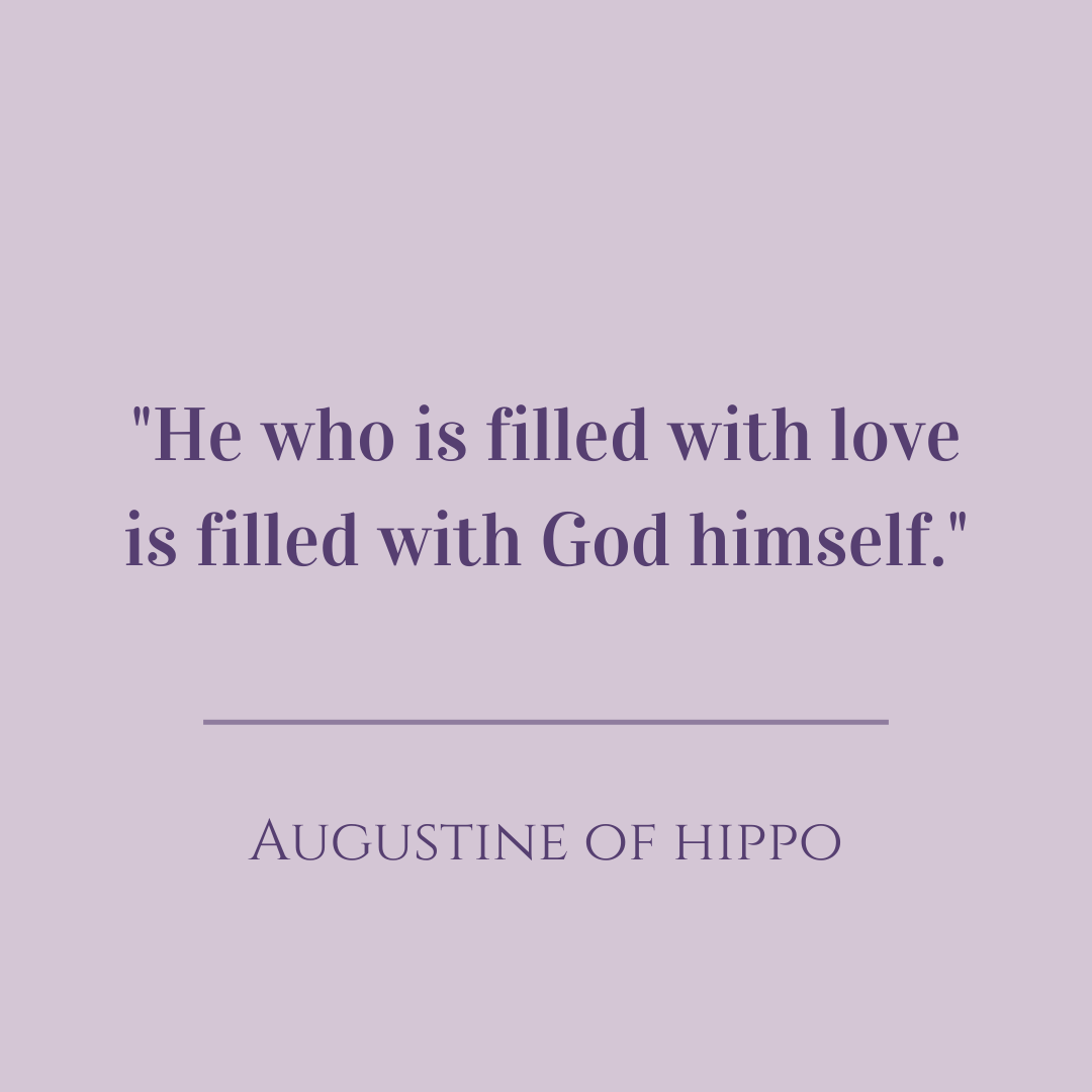 He who is filled with love is filled with God himself. Augustine of Hippo.

#womanofprayer #womanoffaith #religion #godquotes #reconciliation #love #mindfullness