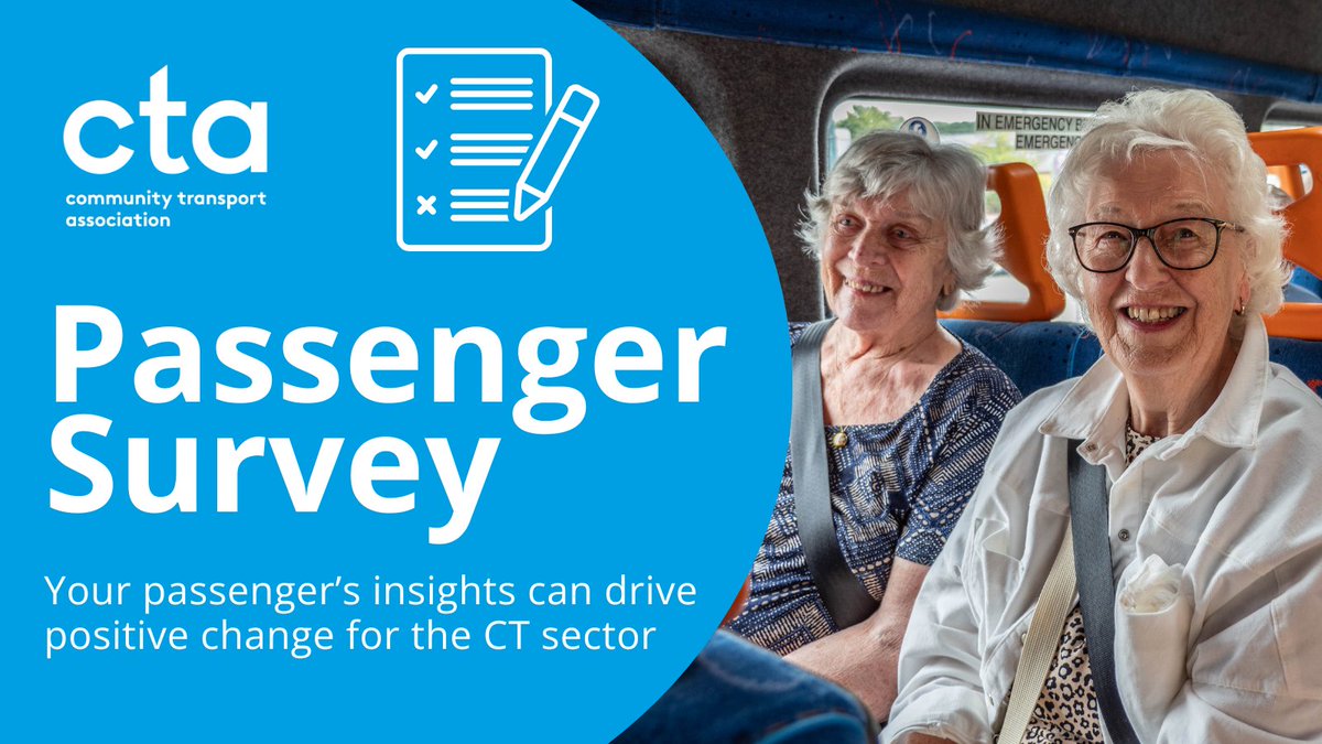 Our Passenger Survey data is yours to keep! Use it to enhance your services, influence policy, and strengthen your funding applications. Distribute the survey yourself or we’ll come to you. Find out more: ctauk.org/join-our-mappi… #CTPassengerSurvey #CommunityTransport