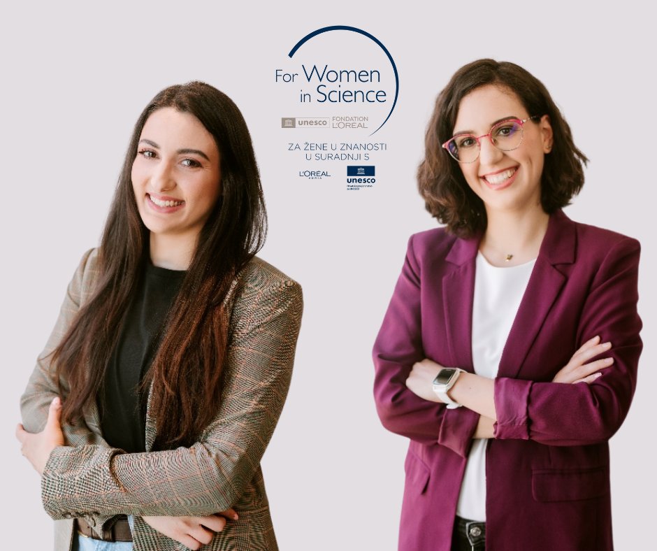🏆 Celebrating our brilliant young scientists! Meet the recipients of the prestigious L'Oréal-UNESCO For Women in Science awards from #RuđerBoškovićInstiute astrophysicist Ana Erceg & Valentina Štimac @Toliclab💪#WomenInScience #Innovation