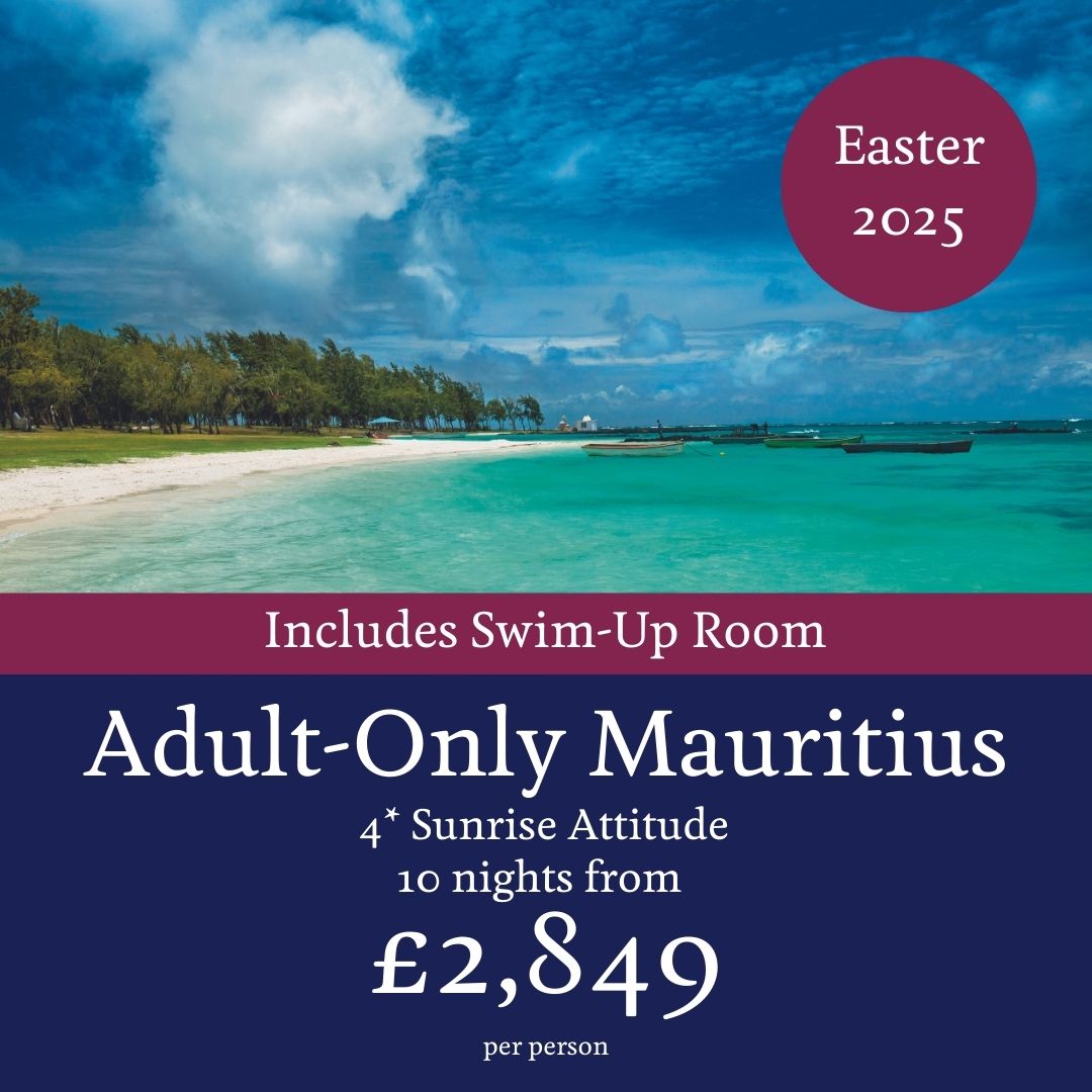 Amazing Easter 2025 deal for Adult Only #Mauritius in a fantastic Swim Up Room - click facebook.com/traveldesigner… for more information