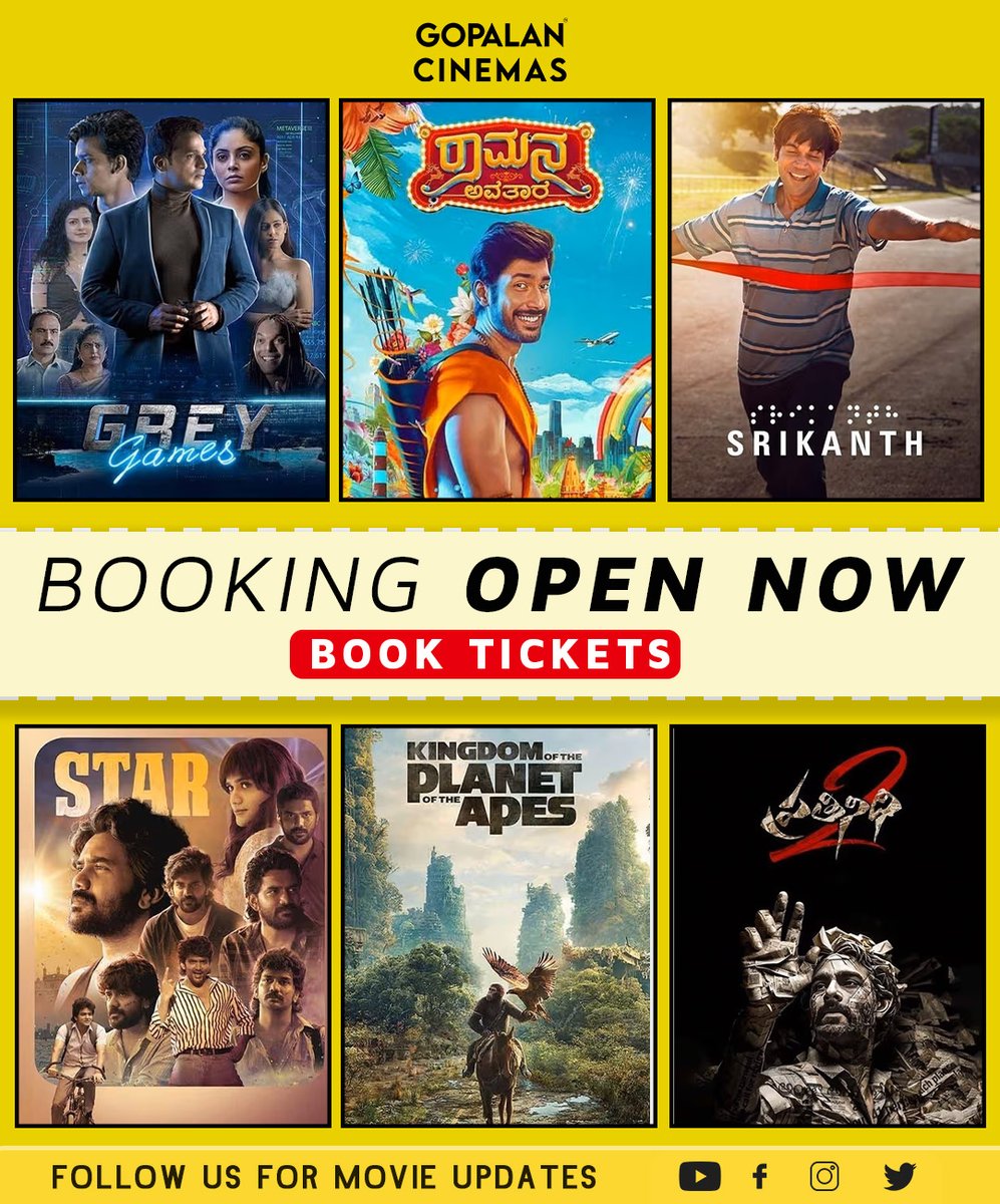 Get ready to enjoy this week’s blockbusters now at an unbelievable price! Watch the latest movies at Gopalan Cinemas . Book your tickets now. Hurry up!