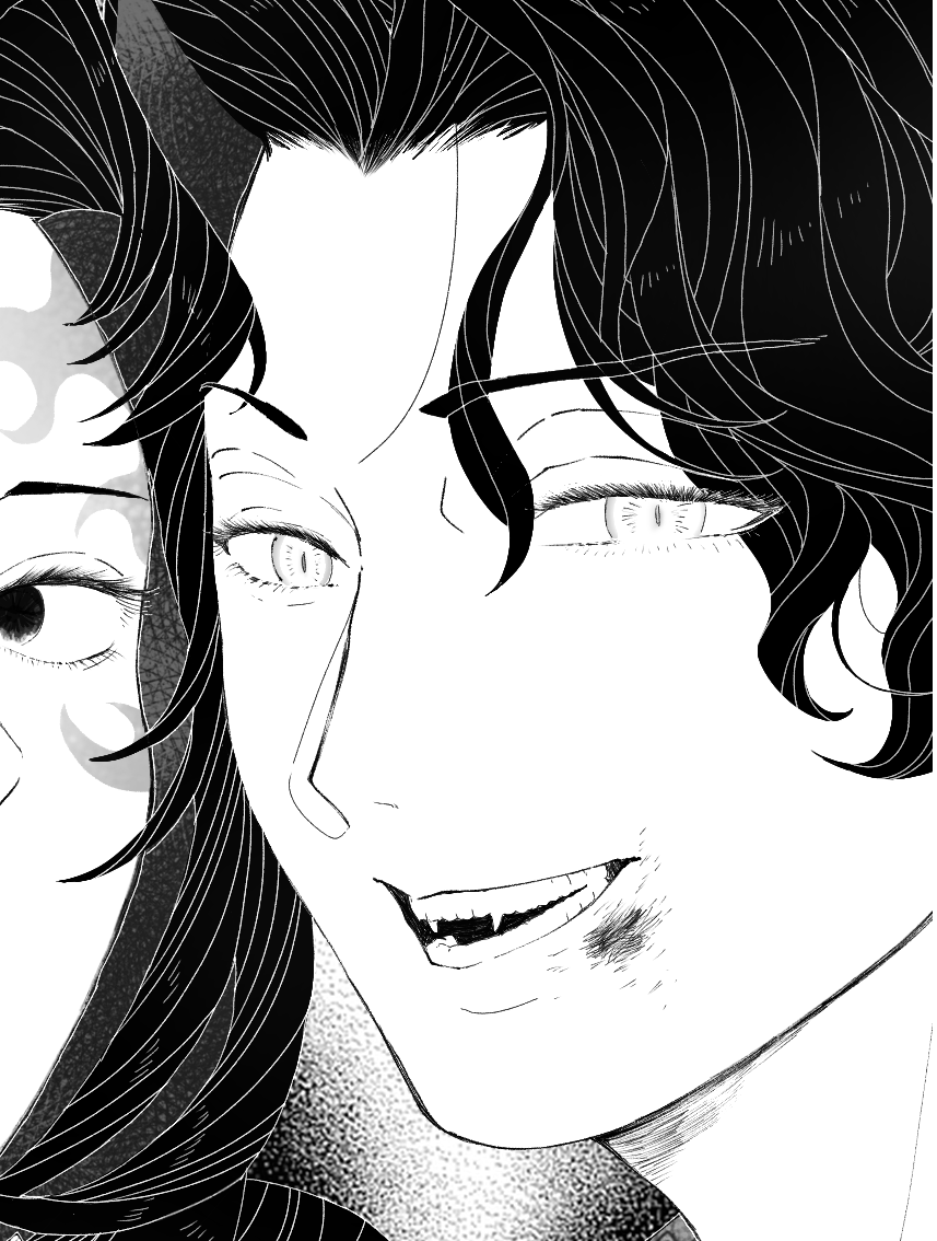 きめつ世界の美男美女はみなおめめパッチリだよね 作中名言されてはいないものの、無もでか目なのでほな遠慮なく～～～とまつげバシバシにしちゃう 