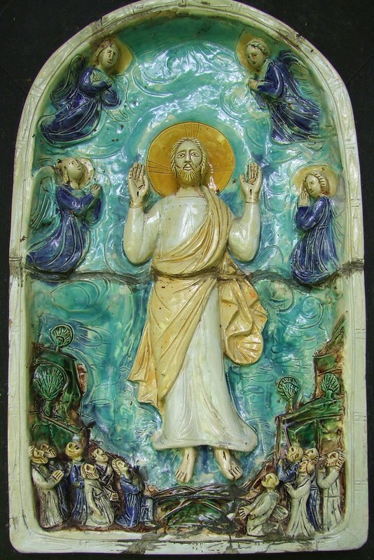 For Ascension Day, this ceramic is by Adam Kossowski at Aylesford Priory, Kent.