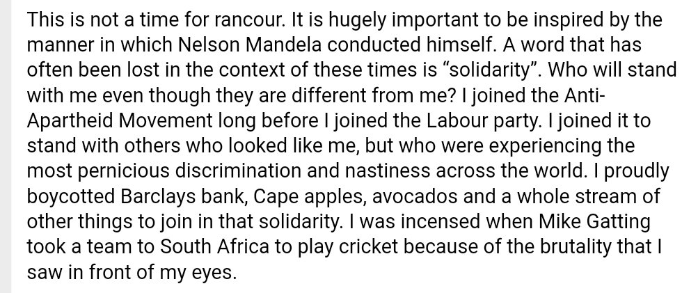 Lammy on boycotting Apartheid: