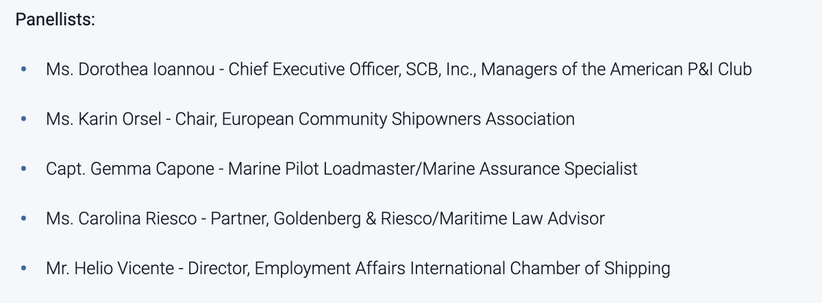 Don't miss our great line up of speakers for our International Day for Women in Maritime Symposium on 17 May. Read more here: tinyurl.com/4y8v37ap #WomenInMaritimeDay