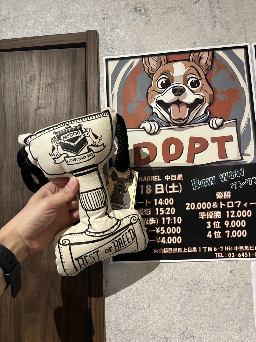 5月18日開催の犬トナメDOPTのトロフィーが届いたそうです🏆

さすがに可愛いw

参加者はこちらのLINE
オープンチャット「DOPT犬トナメ」
line.me/ti/g2/IImZuvHA…

@DB_casino_