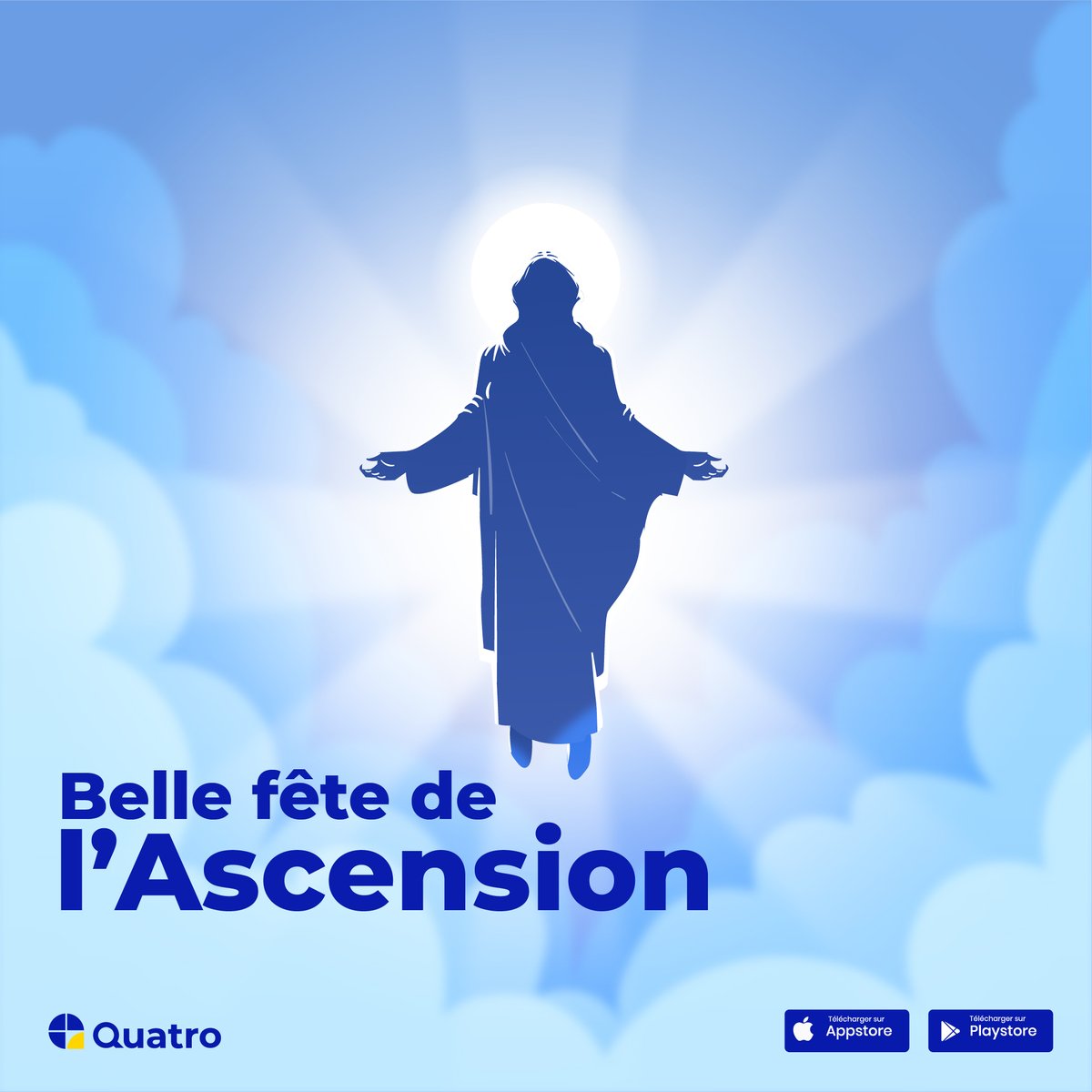 Joyeuse fête de l'ascension!
Puissiez-vous être béni en ce jour spécial
#Quatro #Cotonou #SimplifiezVotreQuotidien