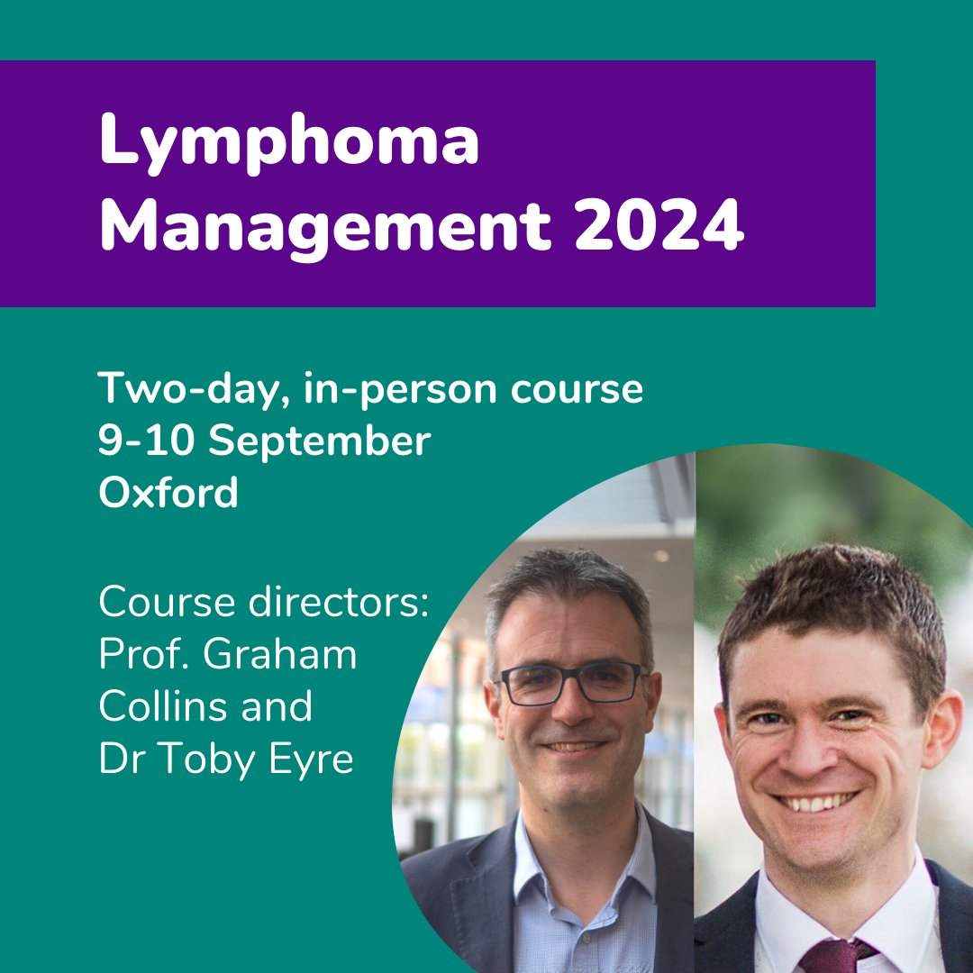 Are you a healthcare professional working in #Lymphoma or looking to develop your interest in the field? Join us for Lymphoma Management: 📅 9-10 September 2024 📍 Oxford 🎫 early bird rate available 🔎 Find out more: lymphoma-action.org.uk/LymphomaManage… #LymSM #Haematology