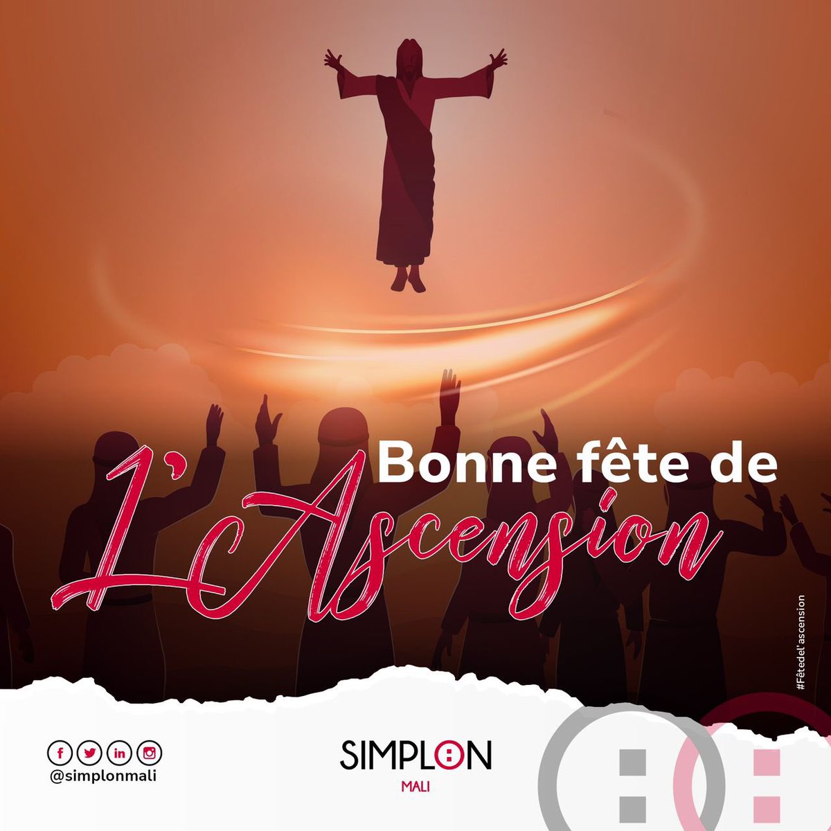 #Fêtedelascension 

En ce jour spécial, toute l’équipe de Simplon Mali souhaite une joyeuse fête de 𝙇´𝘼𝙨𝙘𝙚𝙣𝙨𝙞𝙤𝙣 à toute la communauté chrétienne 🙏

#SimplonMali #fête #ascension #bonnefête