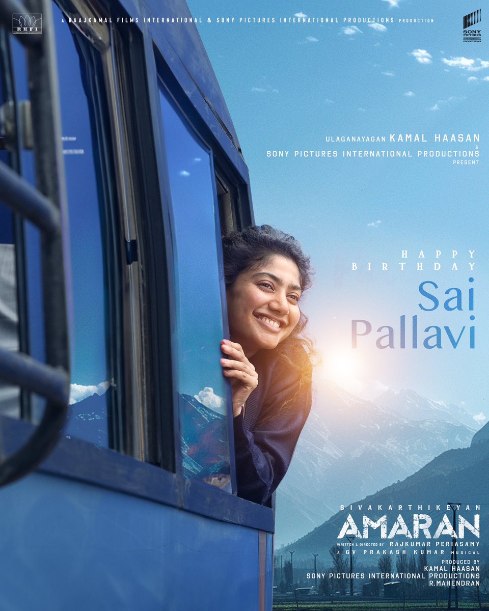Happy birthday, the noble @Sai_Pallavi92 ! Your presence and persona is a boon to any film and so it is for #Amaran ! May God bless you with many memorable roles and the films in turn! #HBDSaiPallavi