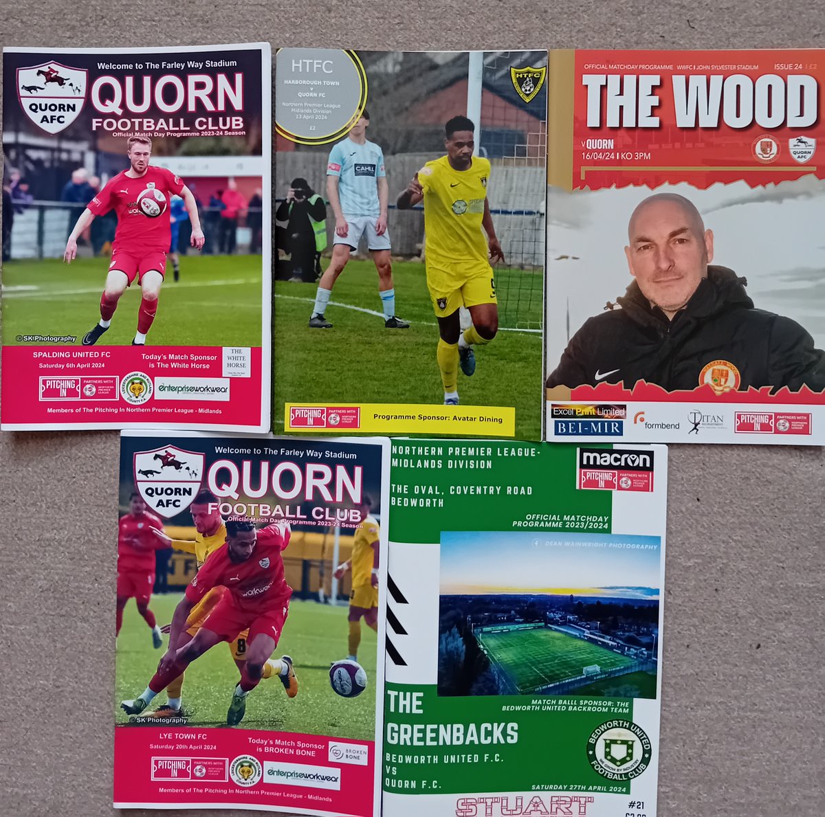 PROGRAMMES: Every printed programme from the 2023/24 season. Keep Printed programmes alive! @nlprogs @NL_Matters #WeAreQuorn #QuornFC #TheMethodists #TheReds🟥