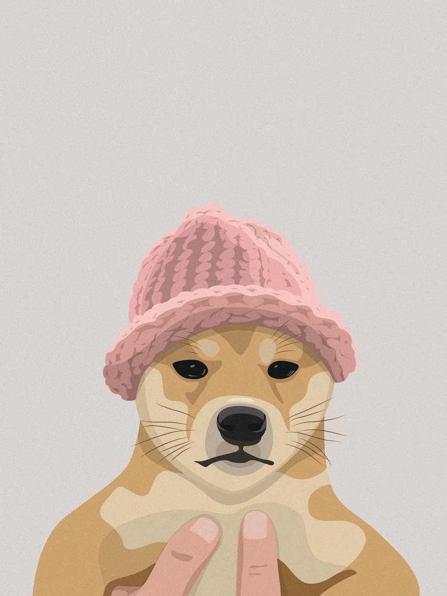gm everyone ✨☕️ 'illustration of dog wif hat' owned by @Vince_Van_Dough