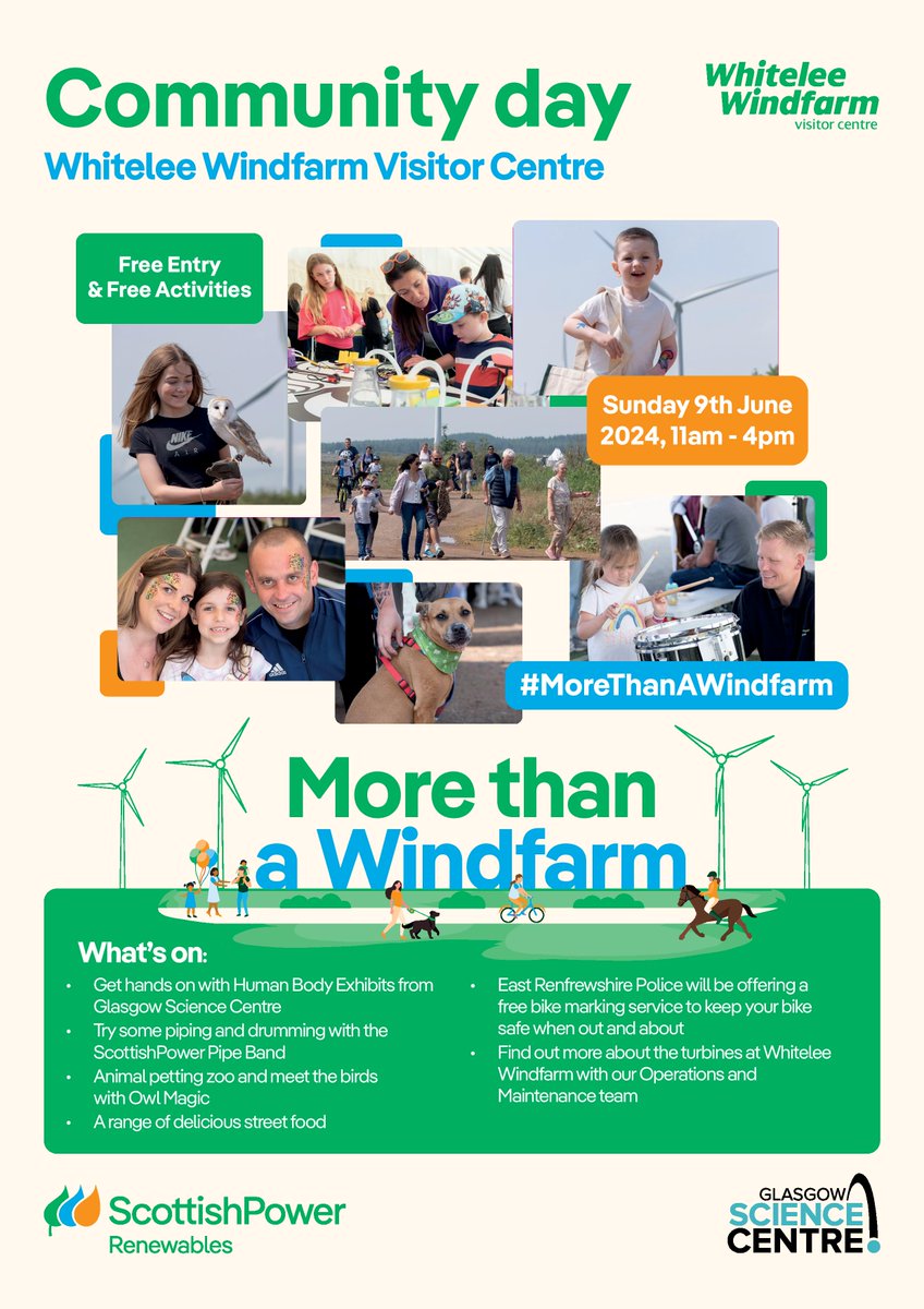Head to Whitelee Windfarm on Sunday 9th June for a family fun day packed with activities, entertainment and delicious street food! 𝗙𝗶𝗻𝗱 𝗼𝘂𝘁 𝗺𝗼𝗿𝗲: tinyurl.com/musvvsvp