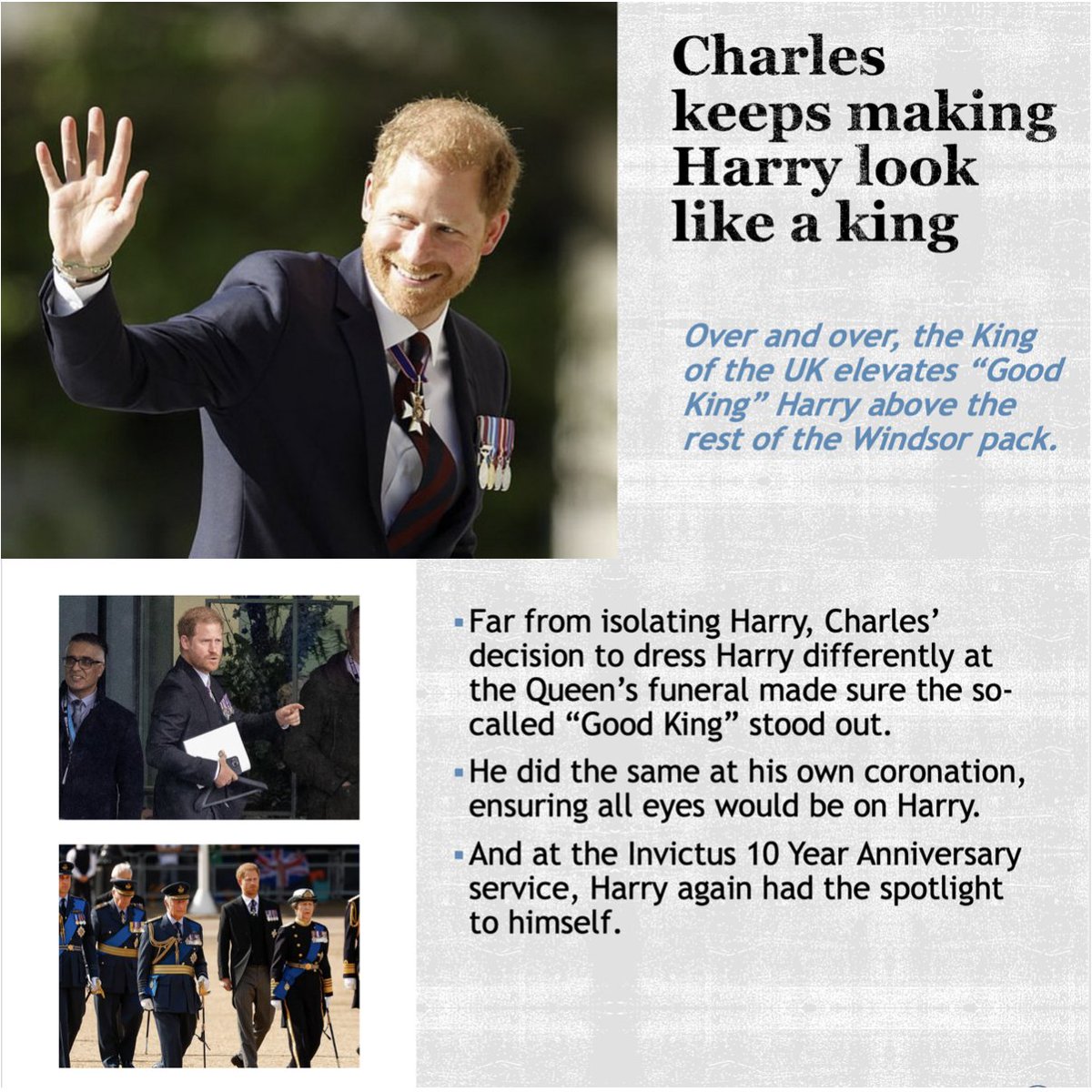 Charles makes Prince Harry 'King'.

#KingHarry #PrinceHarry #GoodKingHarry #InvictusGames #PrinceofWales #KingCharlesIII #KingCharlesTheCruel #InvictusFamily #ServiceIsUniversal