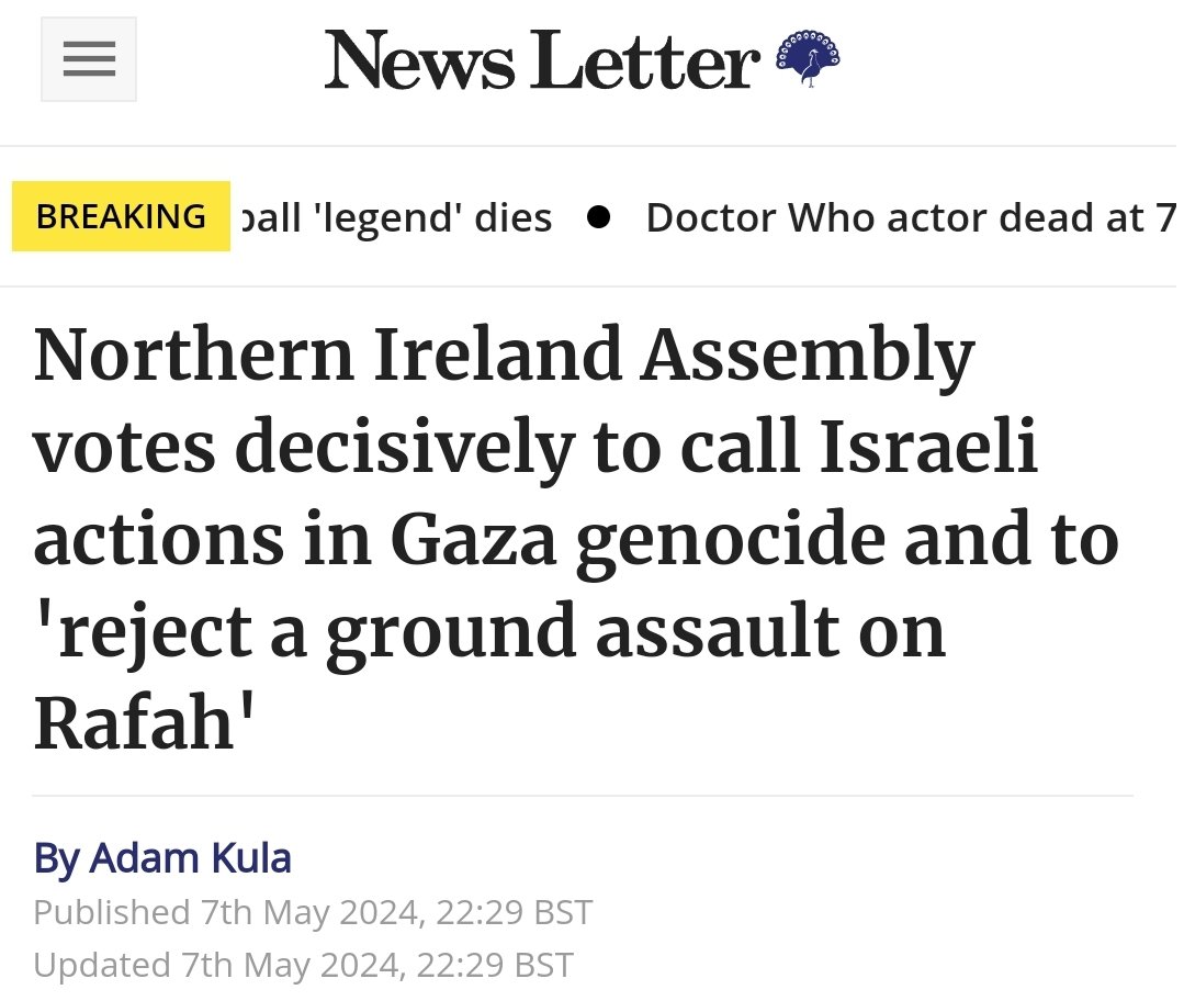 Northern Ireland votes decisively to call the onslaught in Gaza exactly what it is.. Shocking that @BBCPolitics @BBCNewsnight @BBCNews @BBCr4today @BBCBreaking make absolutely no mention of this. Thoughts @WyreDavies @BBCHughPym @MishalHusain ?