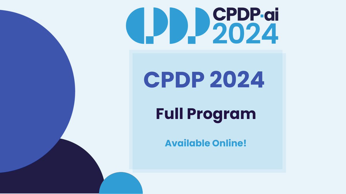 📢The CPDP Conferences 2024 full program is now live on our website → shorturl.at/nFRW9 📝Registration → shorturl.at/fAGOR Panels, workshops, micro panels, concerts, book clubs and more await at the 17th edition of CPDP! #CPDPai2024 #CPDPconferences #CPDP2024