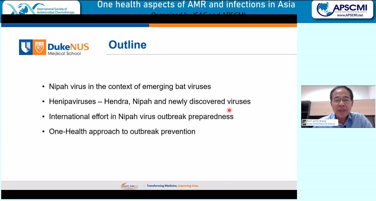 🌟Final speaker | Webinar Last but by no means least, hear from Prof. Linfa Wang (Duke Global Health) on #NipahVirus: a one health approach to emerging infectious diseases. You can still join this session:⬇ tinyurl.com/33je9y48 #ONEHEALTH #antimicrobialresistance