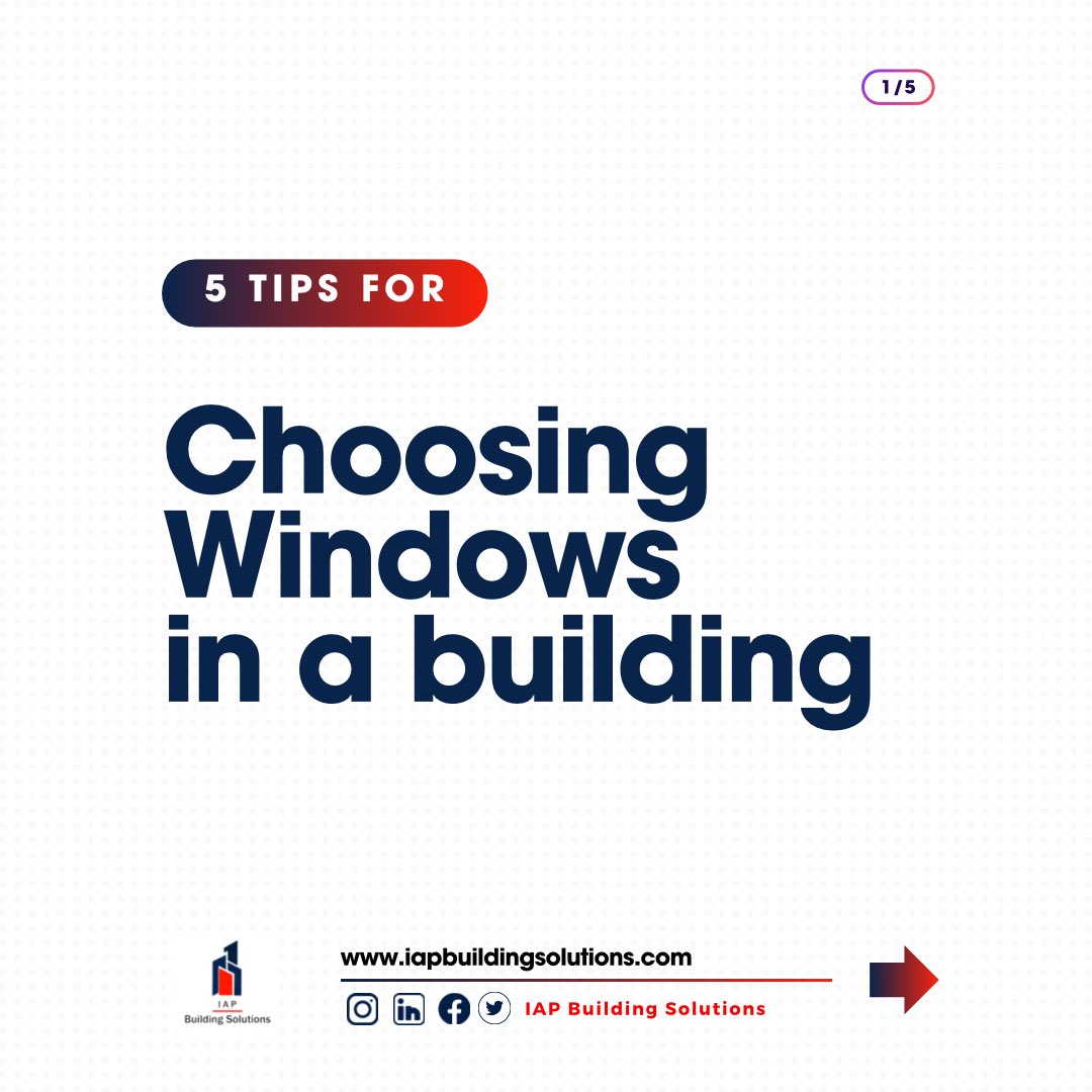 iap_solutions's tweet image. 5 Tips for Choosing windows in a building 🏠🪟

#tips #tipsthursday #tipsoftheday #windows #building #construction #iapbuildingsolutions