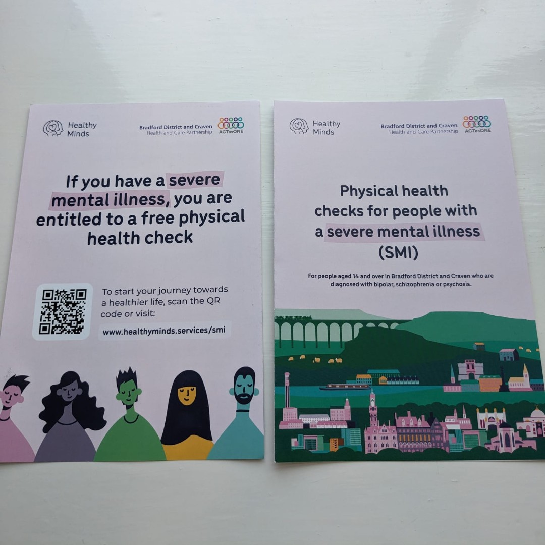 Our refreshed severe mental illness (SMI) materials have officially arrived💗Our flyer and booklet takes people through why they should get a physical health check and what they can expect. For more information, visit healthyminds.services/services/smi-p…