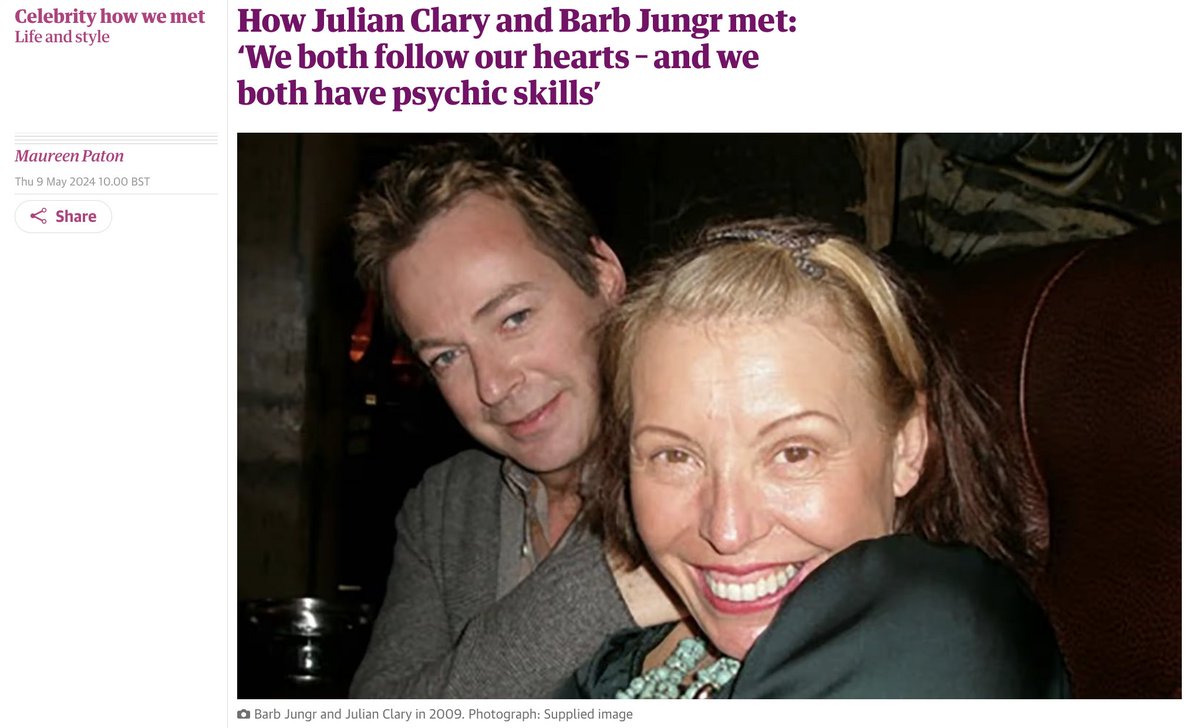 ‘We both follow our hearts – and we both have psychic skills’ @barbjungr & @JulianClary interviewed in The Guardian today ahead of the 1st of Barb's 3 concerts this tonight at London's @CrazyCoqs as she celebrates her 70th birthday with 'Singing Into My 70s'…