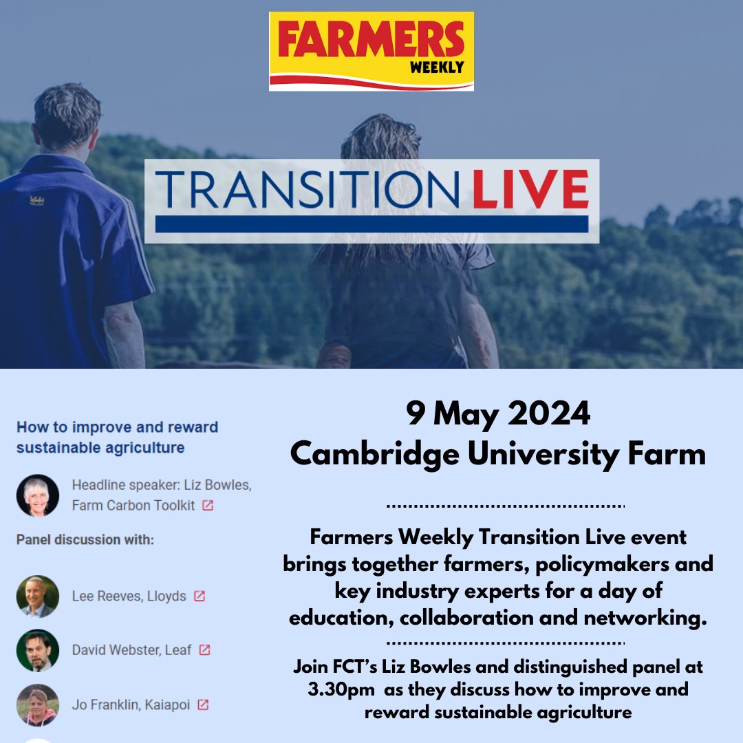 If you're at @FarmersWeekly #TransitionLIVE today, don't miss our CEO Liz Bowles and panel at 3.30pm on 'How to improve & reward sustainable agriculture'. It's a fab lineup. Have a great event--and don't forget the sun cream...😉 #Soil #SoilHealth @theladyfarmer
