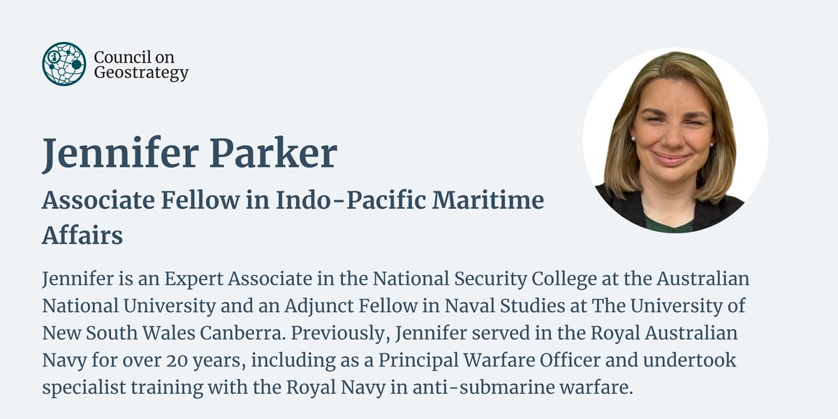 We are delighted to announce that @JAParker29 will be joining us as the Nancy Bentley Associate Fellow in Indo-Pacific Maritime Affairs! To find out more about Jennifer, read the full announcement 👉geostrategy.org.uk/news/two-new-a…