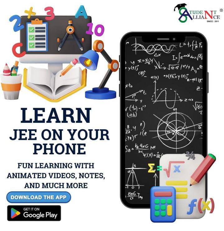 Level up your JEE prep wherever you go! 📷📷 Dive into fun learning with animated videos, comprehensive notes, and beyond! 📷 #LearnAnywhere #JEEJourney #TechEducation #studentalliance #stem #science #womeninstem #scicomm #stemeducation #steminist #tech #coding