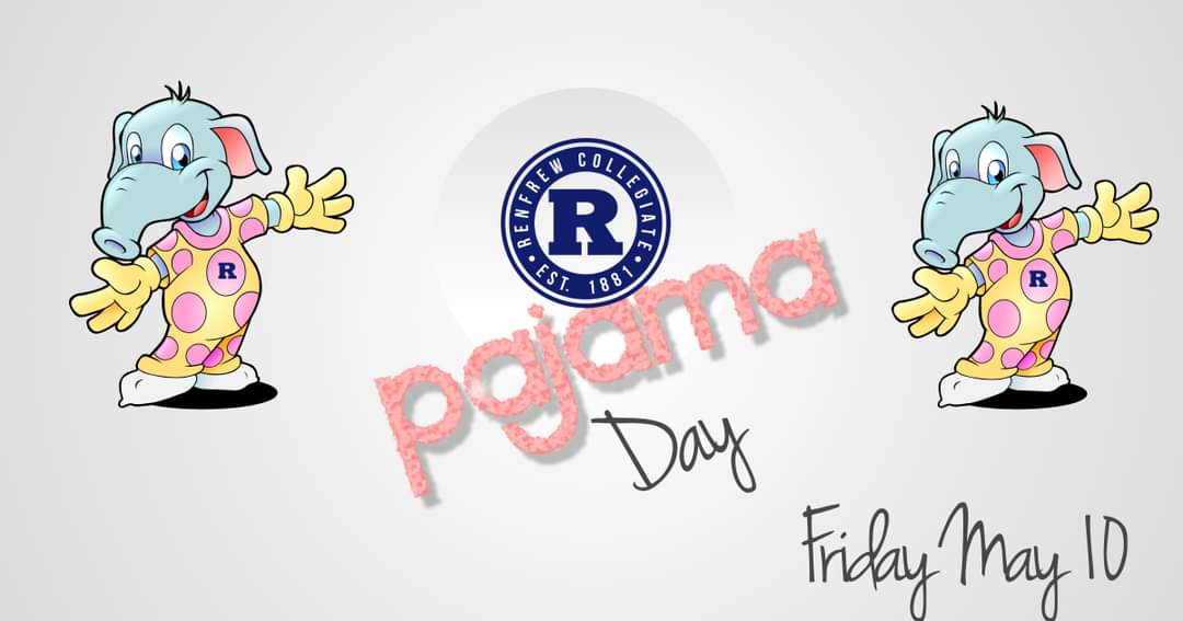Today is Tropical Day and Bring Your Own Banana Day for Banana Splits courtesey of student council .  If you bring your own banana, your banana split is free.  If not, banana splits are $2. 

Friday is PJ Day as we wrap up Spirit Week.