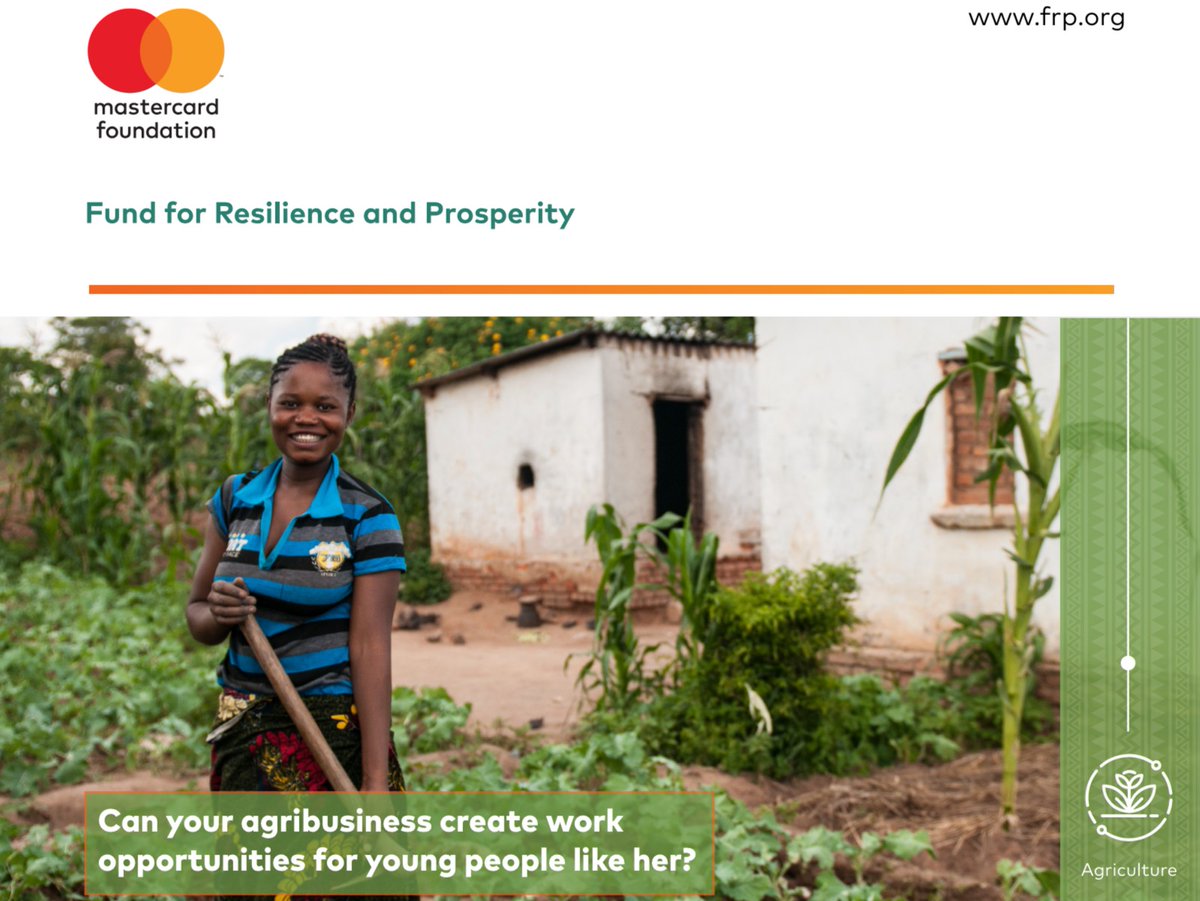 🎉 Are you a small or medium-sized enterprise in Sub-Saharan Africa with a vision for prosperity and resilience? The Mastercard Foundation Fund for Resilience and Prosperity Agribusiness Challenge Fund is looking for you! Learn more: bit.ly/3wDmZds