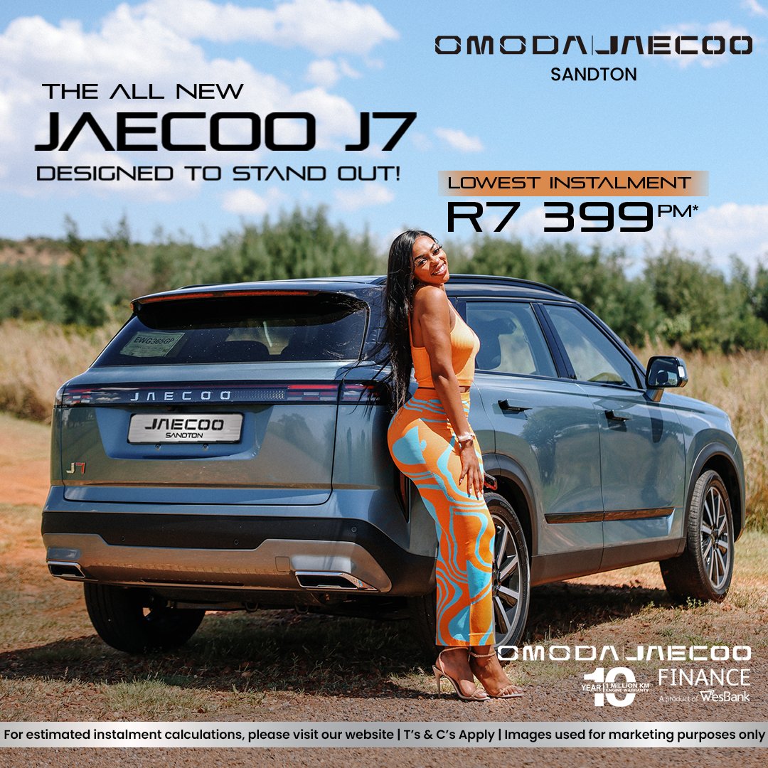 Ready to take this beauty for a spin? Schedule your test drive at #OmodaJaecoo Sandton today: wa.me/27794936668 Visit us at 168 Grayston Drive, Sandton. Unleash the thrill of driving with #Jaecoo. jaecoosandton.co.za #JAECOOJ7 #JAECOOSANDTON #JAECOOSA #J7 #OMODAJAECOO