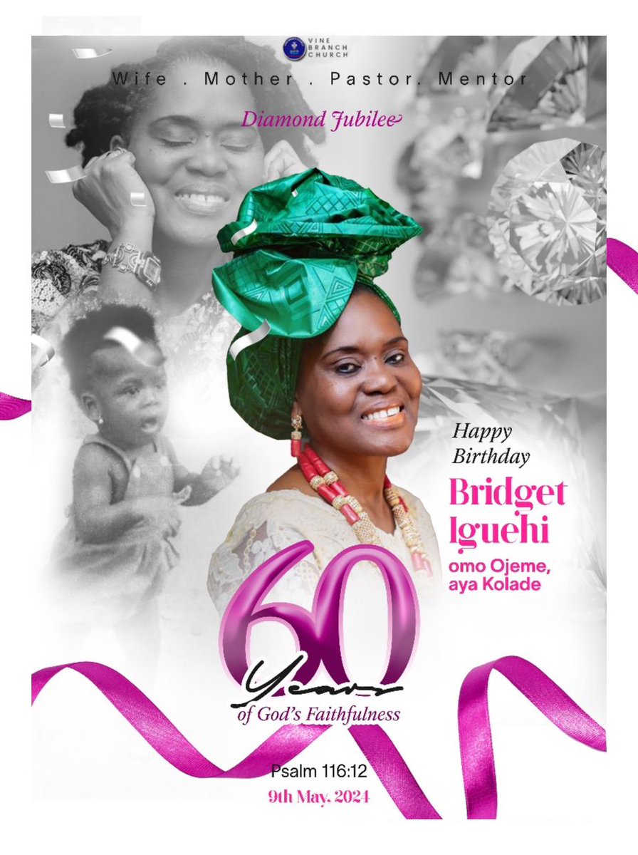 VBCmokola's tweet image. Celebrating our Pastor, Mentor and Mother, Pastor Bridget Kolade,
at 60!

Thank you for nurturing and guiding us God-ward.

Happy New Beginnings ma

#HappyBirthdayPastorBridget
#WeLoveYou
#VineBranchChurch