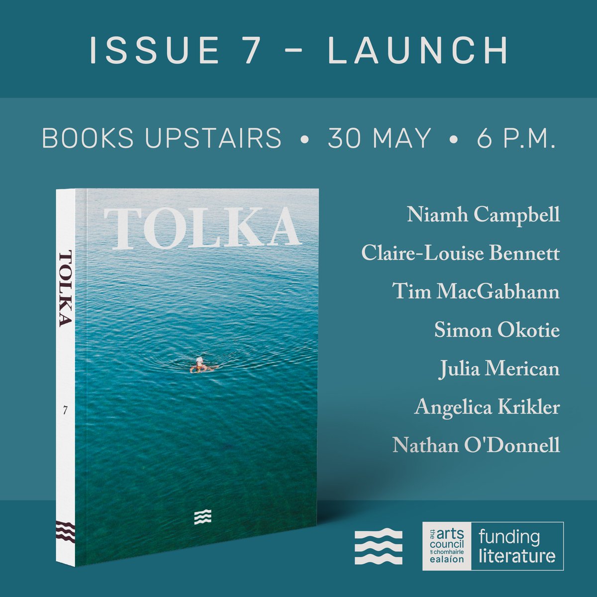 TOLKA Issue Seven launch! We'll be celebrating the publication of Issue Seven @BooksUpstairs on Thursday 30 May at 6pm, with readings from our wonderful contributors. Register for free here: tinyurl.com/r8esvtrs