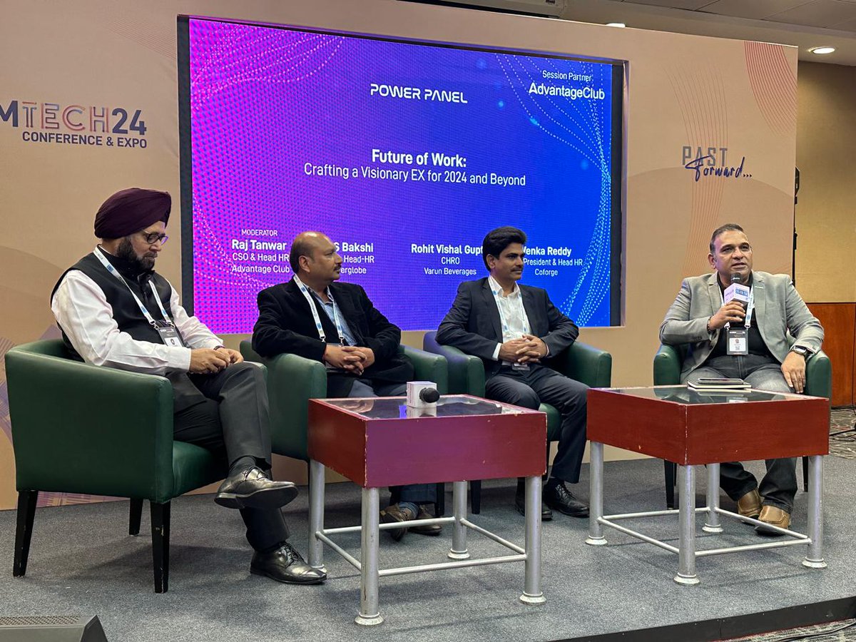 Today at @SHRMindia Tech'24 Conference & Expo powered by Advantage Club, our CSO & Head HR, Raj Tanwar, moderated an inspiring session on the future of work! Joining him in this insightful panel were industry leaders: K S Bakshi, Rohit Vishal Gupta, & Venka Reddy #SHRMIndiaTech