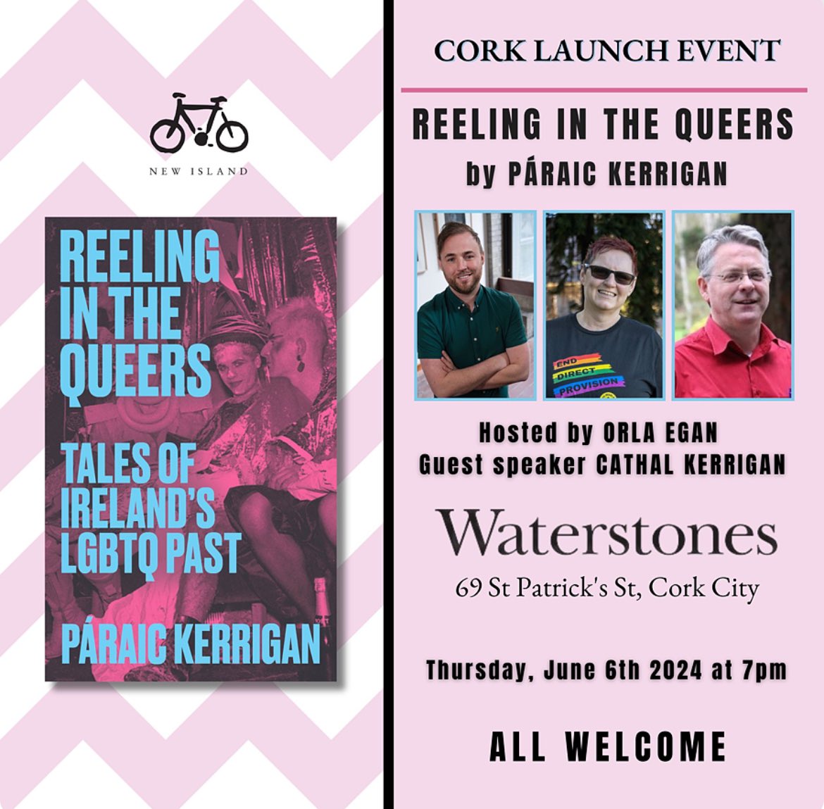 Reeling in the Queers is being launched!! 
Kicking off Pride season are the Dublin and Cork events.

Dublin 📖 🚀: June 5 in Hodges Figgis from 6-8.

Cork 📖 🚀: June 6 in Waterstones on Patrick Street from 7pm

Wine, craic and some books are guaranteed.