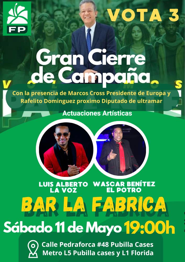 Ven!!  para que juntos sellemos el triunfo de Leonel Fernández✅
<a href="/marcoscross/">marcos cruz</a>
@fuerzaelectoralfp
#Tuvototienepoder
 #LeonelFernándezenMadrid 
#FPComunicaEuropa
<a href="/radhamesjimenez/">Radhames Jimenez</a>
#VolvamosPaLante
<a href="/leonelfernandez/">Leonel Fernández</a>  
 <a href="/abelmartinezd/">Abel Martínez Durán</a> 
<a href="/danilomedina/">Danilo Medina</a> 
<a href="/miguelvargasm/">Miguel Vargas</a>
 @alianzarescaterd
