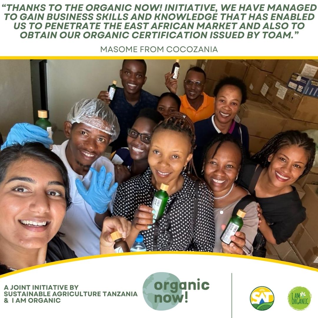 Through the #OrganicNow! Initiative, entrepreneurs in #Tanzania like Masome from Cocozania gained essential #BusinessSkills and secured #OrganicCertification. If you want to join the initiative, apply here 👉 ow.ly/pMwQ50RA8ki @IAmOrganicTz @cocozania_
