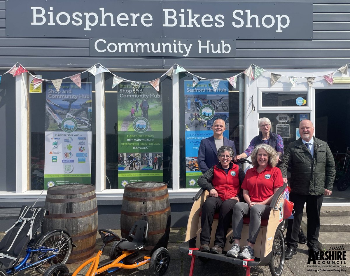 We’ve helped Biosphere Bikes move to new premises in Girvan. The charity received £70,000 through our Place Based Investment Programme. Thanks to this & other funding, they purchased 121A Henrietta St. They’re open Mon-Wed 9am-3pm & Fri & Sat 9am-3pm. ow.ly/SGIe50RA8e3