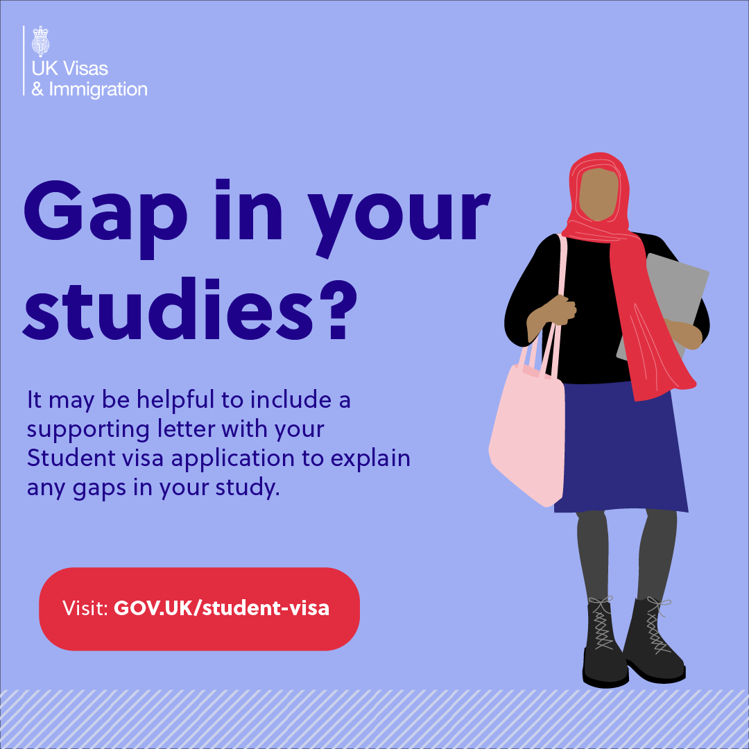 Do you have gaps in your studies? It may be helpful to include a supporting letter with your student visa application to explain any gaps in your study. #UKStudentVisa