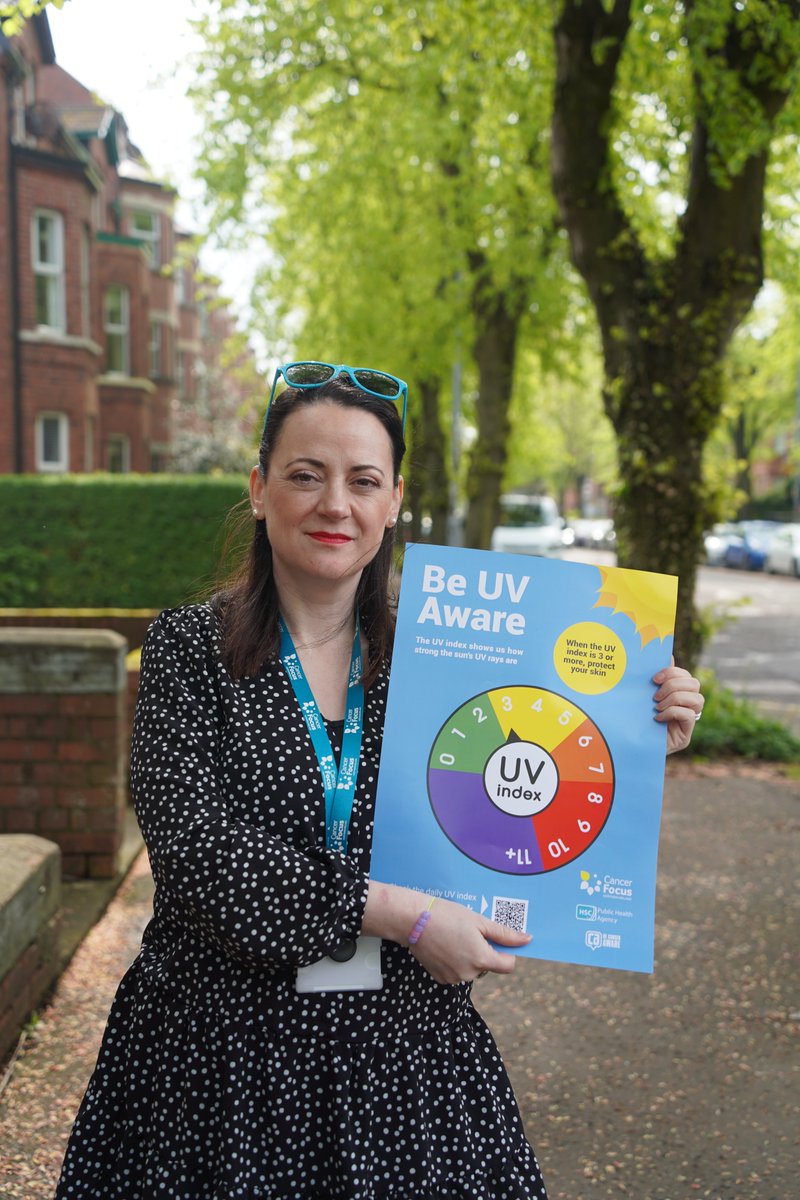 CancerFocusNI's tweet photo. Today's UV level will reach 5- this is high enough to damage your skin and eyes. UV damage is the leading cause of skin cancer.
#BeUVAware and protect your skin by using sunscreen with minimum SPF 30 and 4-5 star UVA protection and sunglasses with 100% UV protection. https://t.co/dcrLCda9Qy