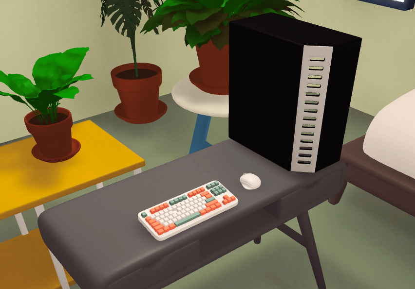 kara_age_udon's tweet photo. 観葉植物育成ゲーム「Taking Root」
購入できる家具は毎日ランダムで切り替わる。
「パソコン本体」「キーボード」「マウス」はそろったのに、ディスプレイが現れない…w
#TakingRoot https://t.co/UfhBoSpKSu