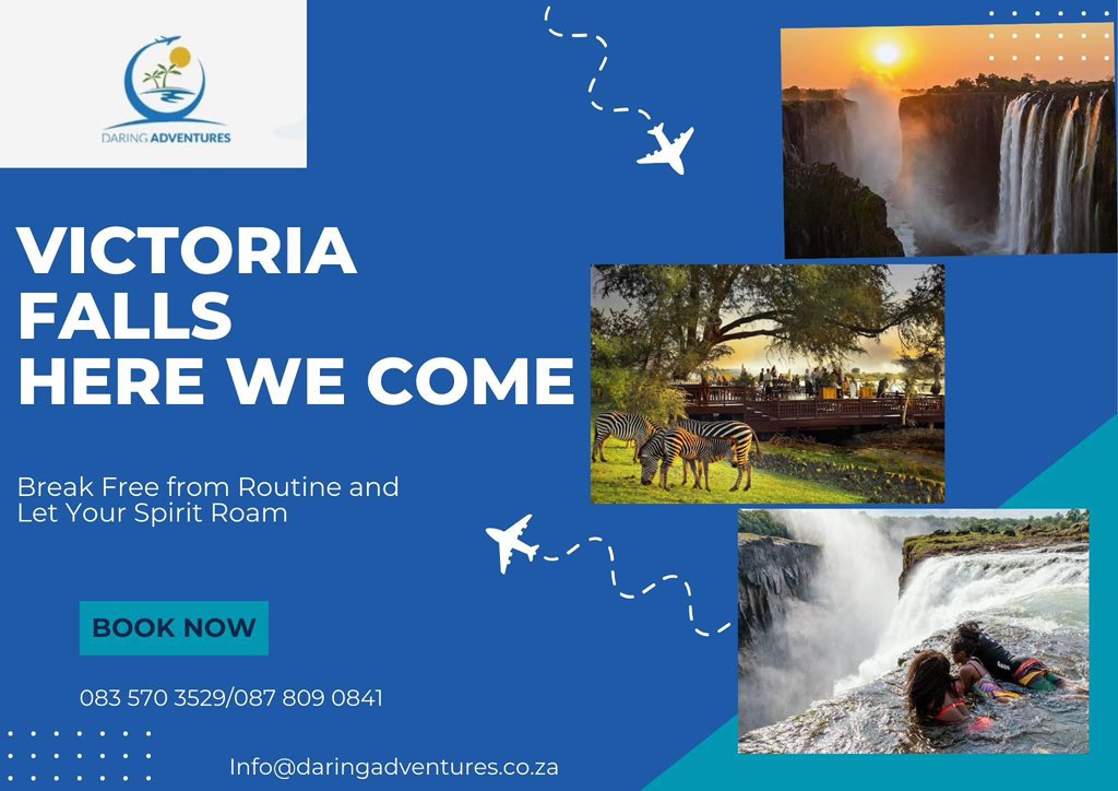 Experience the awe-Journey to a breath taking destination where cascading waters create a symphony of beauty. #VicFalls . Immerse yourself in thrilling adventures, explore lush landscapes! 

#visitzimbabwe #exploreafrica #wedotourism #daringadventures