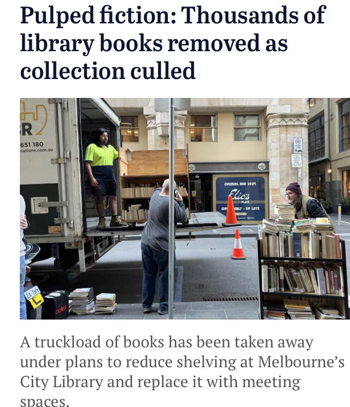 A library without books isn’t a library. Whose idea was this? @RohanLeppert @LordMayorMelb @cityofmelbourne ?