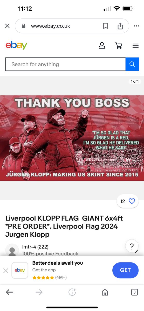 Thinking of buying a Thank you klopp flag for me garden, what do people think of the wording on this one, baffles me a bit it’s the making us skint bit & yes I get he made ya want to go the match but 🤷‍♂️