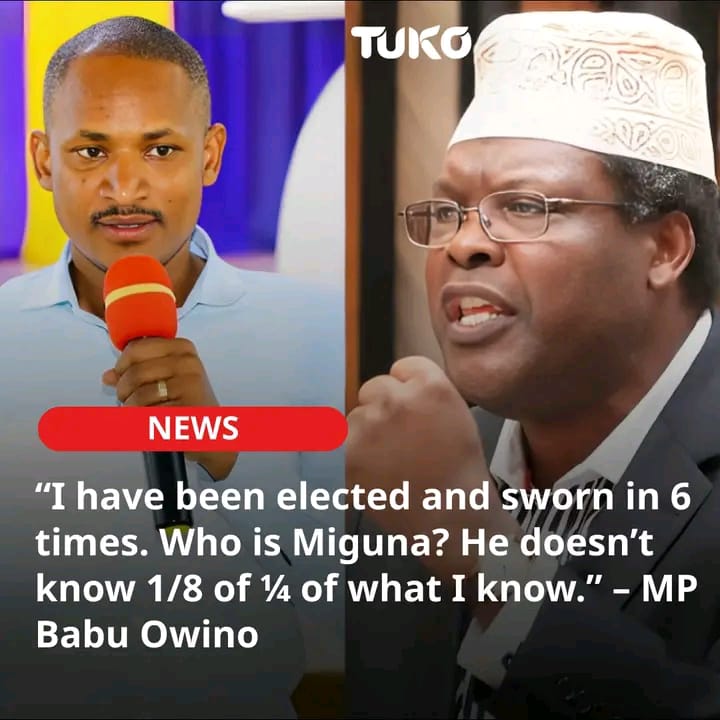 Miguna Miguna is a Mad man.A Bitter   loser who cannot be compared to Dr. Dr. @HEBabuOwino 🤝

@Tuko_co_ke 
#Mpesa Linturi #2024UNCSC
#MainaAndKingangi @MigunaMiguna