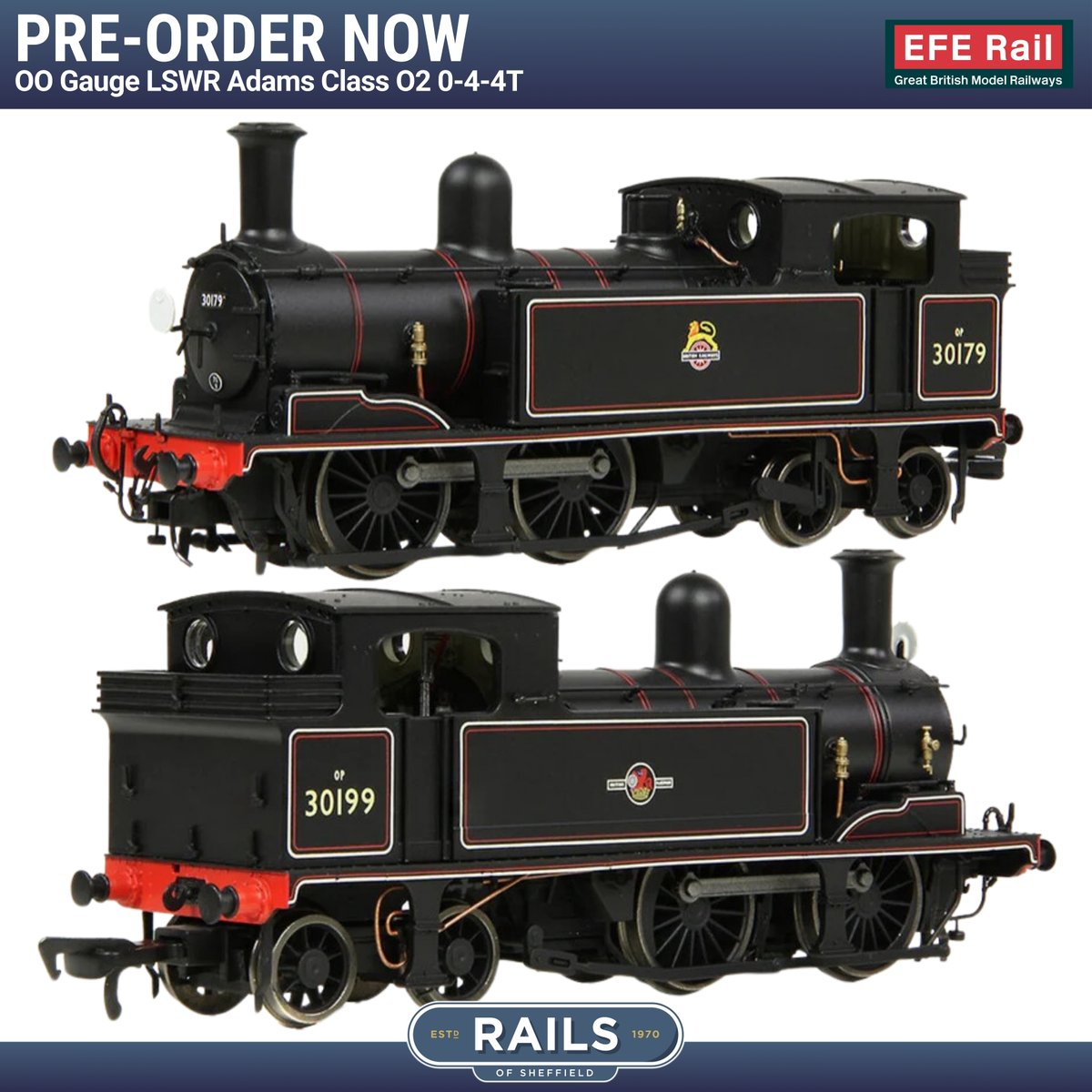railssheffield's tweet image. 🚂 The LSWR Adams 0-4-4T is set to make a welcome return to the range imminently! This new batch features an updated tooling to cover locomotives with open coal rails on the bunker. Pre-order now for £148.70: tinyurl.com/38ehfc9v